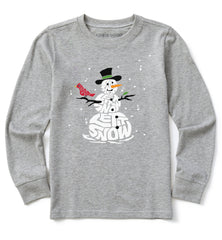 Kids Wordy Let It Snowman Long Sleeve Crusher Tee