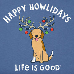 Kids Happy Howlidays Golden Dog Short Sleeve Crusher Tee