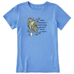 Women's I Can't Sing Guitar Frog Short Sleeve Crusher Tee