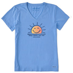 Women's Here Comes The Sun Smile Crusher Vee