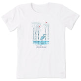 Women's Heron in Snowy Woods Short Sleeve Crusher Tee