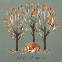 Women's I Like it Here Fox Short Sleeve Crusher Vee