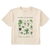 Women's Home is Where You Plant It Hobby Short Sleeve Crusher Boxy Tee