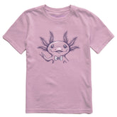Kids Peaceful Axoltl Short Sleeve Crusher Tee