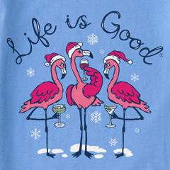 Women's Flamingo Holiday Cocktails Long Sleeve Crusher Tee