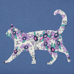 Women's Flower Cat Short Sleeve Crusher Tee