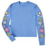 Women's Flowers and Shrooms Long Sleeve Crusher Boxy Tee