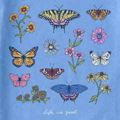 Kids Butterflies and Wildflowers Short Sleeve Crusher Tee