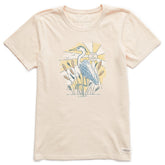 Women's Heron in Cattails Short Sleeve Crusher Tee