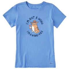 Women's Cat Wine-Yes Short Sleeve Tee