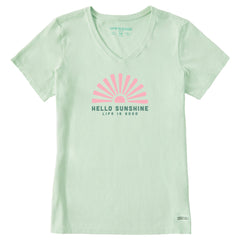 Women's Hello Sunshine Sun Short Sleeve Crusher Vee