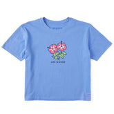 Women's Hibiscuses Short Sleeve Crusher Boxy Tee