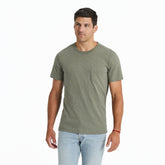 Men's Solid Slub Slim Fit Pocket Tee