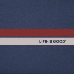 Men's Life is Good Stripes Good Vibes Fleece Hoodie