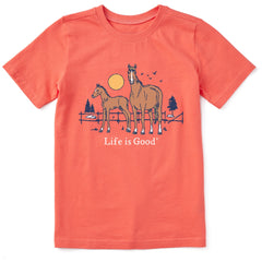 Kids Horse and Foal Short Sleeve Crusher Tee