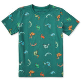 Kids Axolotl and Amphibians Pattern Short Sleeve Crusher Tee