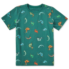 Kids Axolotl and Amphibians Pattern Short Sleeve Crusher Tee