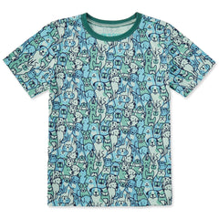 Kids Heart of Dogs Pattern Short Sleeve Crusher Tee