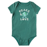 Baby Peace & Love Earth Short Sleeve Crusher Bodysuit