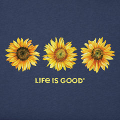Women's 3 Sunflowers Long Sleeve Crusher Tee