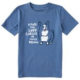 Kids Love Corgis or You're Wrong Short Sleeve Crusher Tee