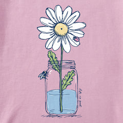 Women's Daisy Jar Short Sleeve Crusher Vee