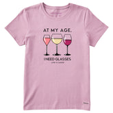 Women's I Need Glasses Wine Short Sleeve Tee