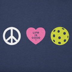 Women's Clean Peace Love Pickleball Short Sleeve Vee