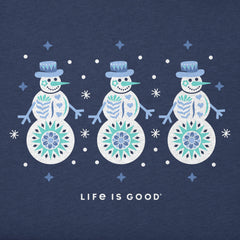Kids 3 Snowmen Short Sleeve Crusher Tee