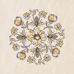 Women's Floral Bee Mandala Slub Easy Fit Tee