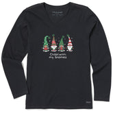 Women's Chillin' with my Gnomies Fam Long Sleeve Crusher Vee