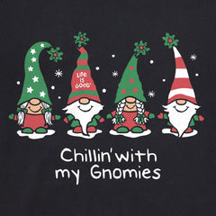 Women's Chillin' with my Gnomies Fam Long Sleeve Crusher Vee
