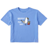 Women's Happy Fry Day Short Sleeve Crusher Boxy Tee