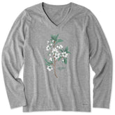 Women's Antique Plum Blossom Painting Long Sleeve Crusher Vee