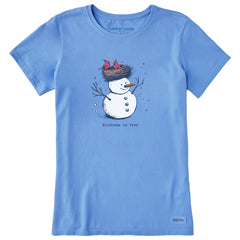 Women's Kindness is Free Snowman Short Sleeve Crusher Tee