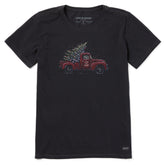 Women's Christmas Tree Truck Short Sleeve Crusher Tee