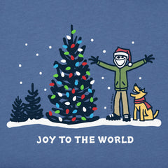 Women's Joy to the World Jake & Rocket Long Sleeve Crusher Tee
