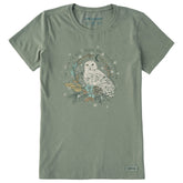 Women's Key to Happiness Snowy Owl Short Sleeve Crusher Tee