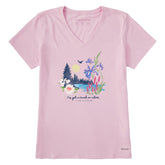 Women's Lakescape Crush on Nature Short Sleeve Vee