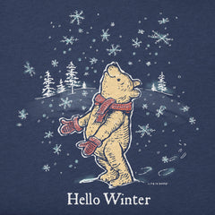 Women's Hello Winter Winnie Long Sleeve Crusher Vee