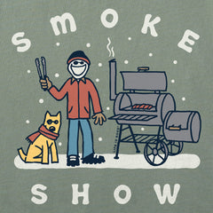 Men's Snowy Smoke Show Jake & Rocket Short Sleeve Crusher Tee