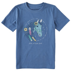 Kids Horse Portrait Short Sleeve Crusher Tee
