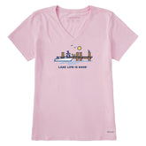 Women's Dock Lake Life is Good Short Sleeve Crusher Vee