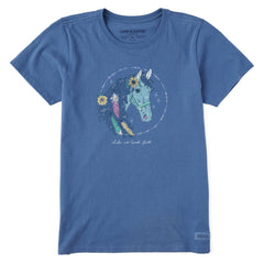 Women's Horse Portrait Short Sleeve Crusher Tee
