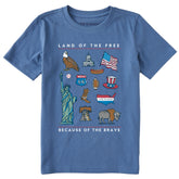 Kids Land of the Free Short Sleeve Crusher Tee