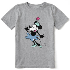 Kids Steamboat Willie Miss Mouse Short Sleeve Crusher Tee