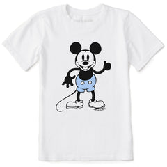 Kids Steamboat Willie Thumbs Up Short Sleeve Crusher Tee