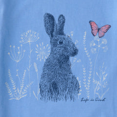 Kids Bunny and Butterfly Short Sleeve Crusher Tee