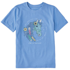Kids Horse Portrait Short Sleeve Crusher Tee