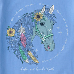 Kids Horse Portrait Short Sleeve Crusher Tee